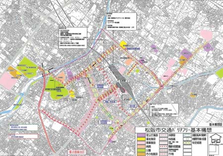 松阪市交通バリアフリー基本構想図の画像