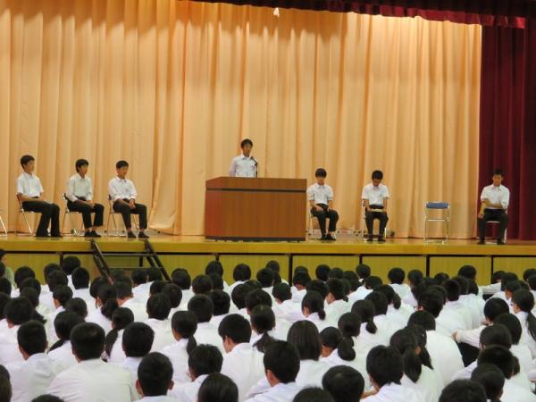 三雲中学校の平成30年度後期生徒会役員選挙で選挙啓発を実施しましたの画像2
