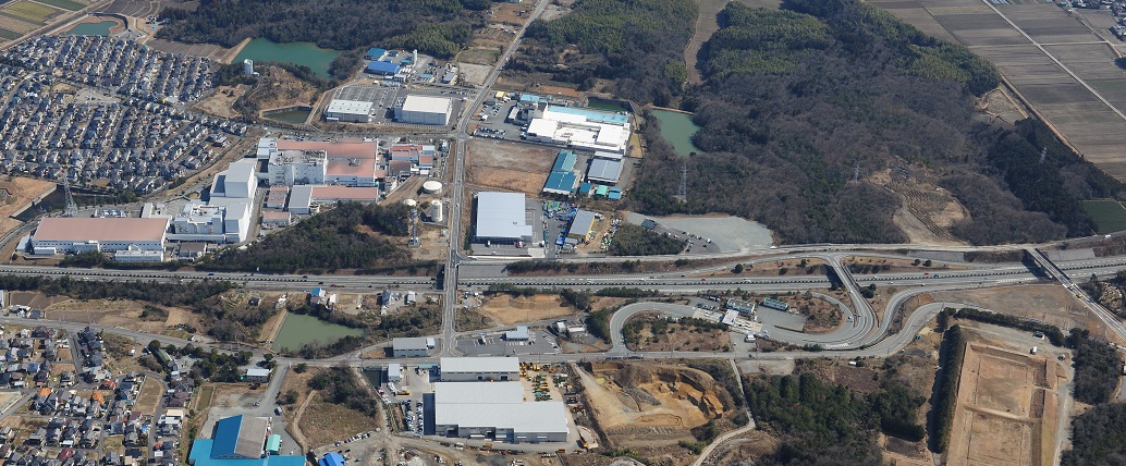 天花寺工業団地の航空写真