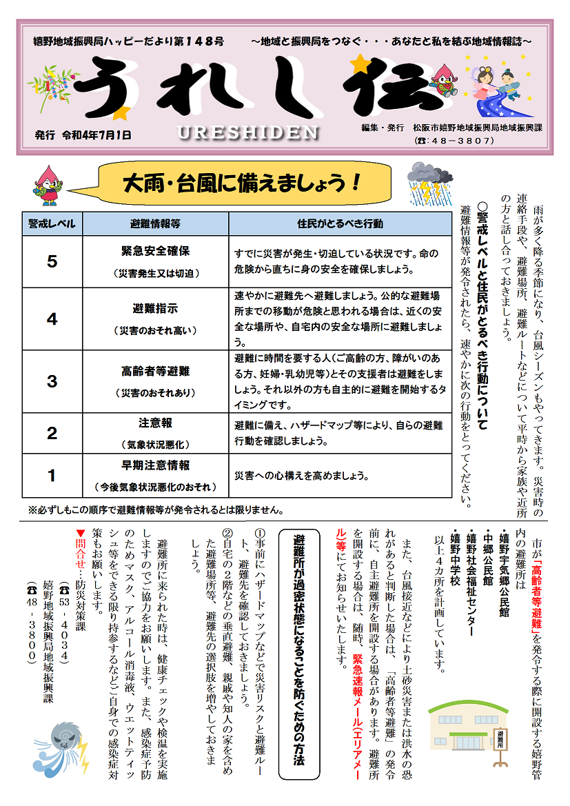 うれし伝7月号1面