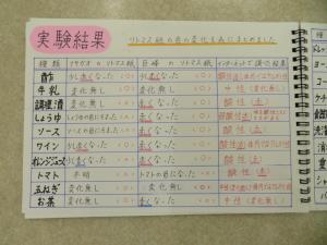 特選A受賞作品「身近な液体のひみつ～手作りリトマス紙で身近な液体の性質の研究～」1