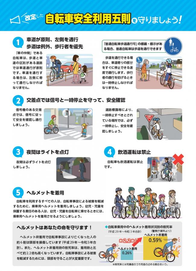 自転車安全利用五則のチラシ