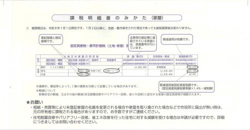 納税通知書の見方（家屋）
