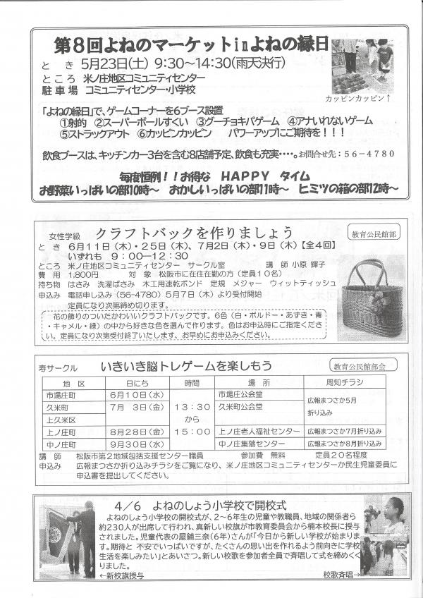 よねのLINEの2ページ目です。