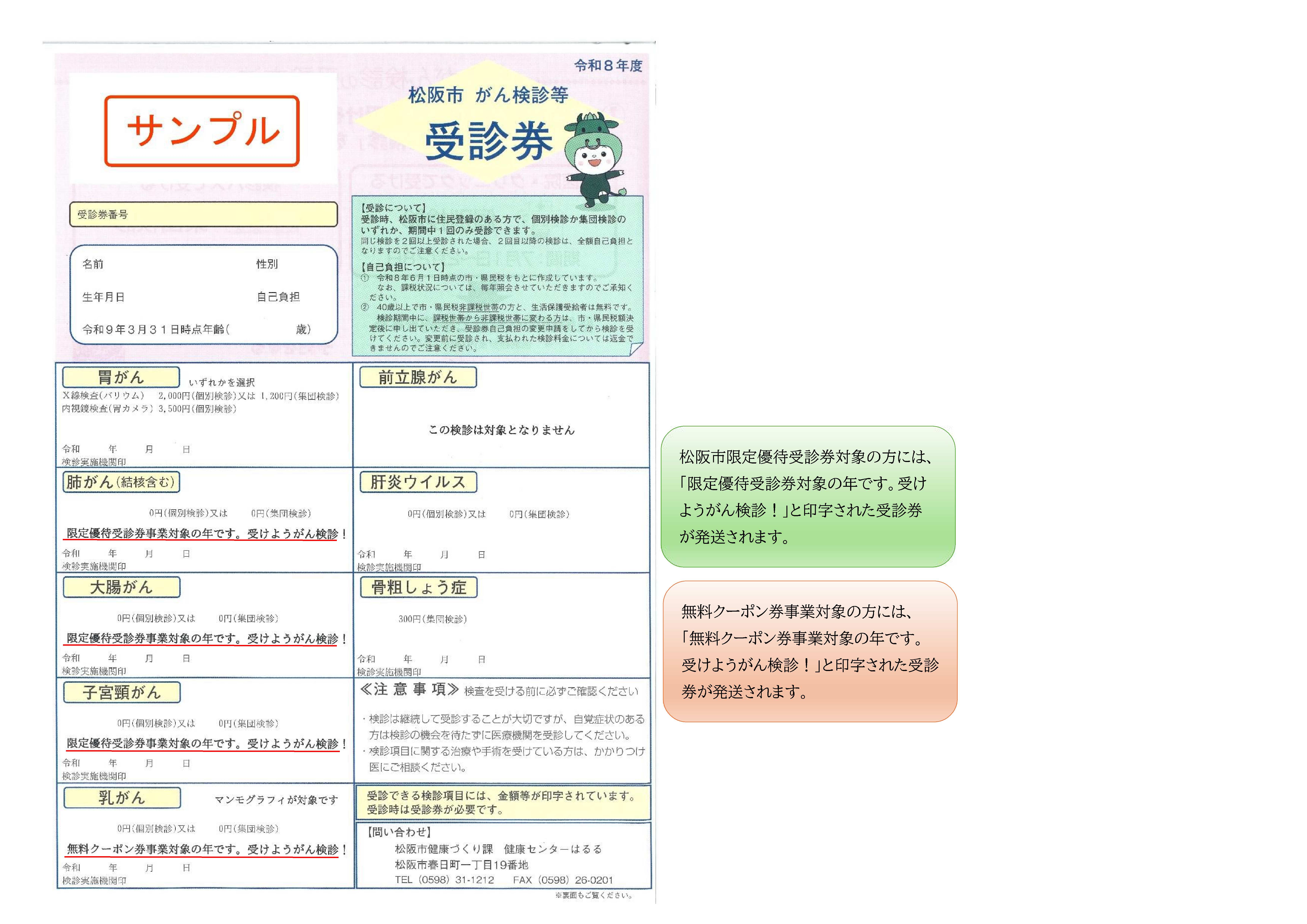 クーポン券見本