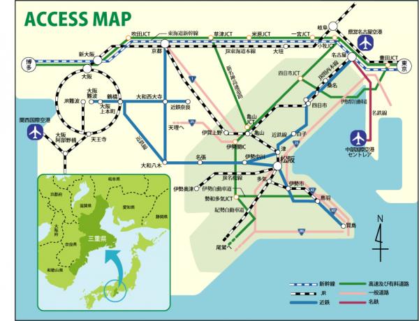 松阪市へのアクセスマップ