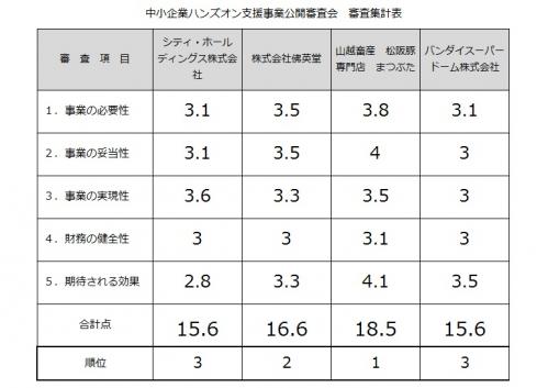 ハンズオン支援審査結果