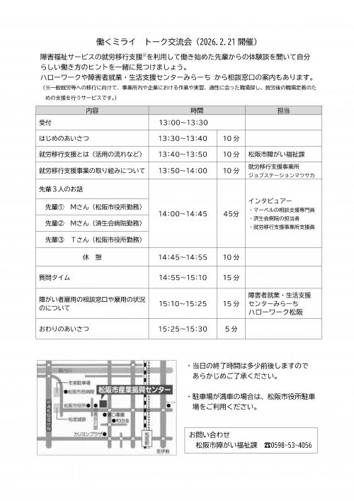 トーク交流会裏面